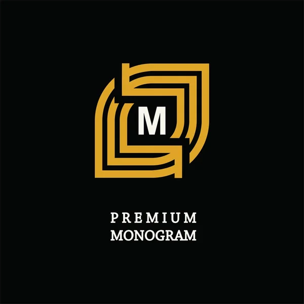 Modernes Vorlagenmonogramm, Emblem, Logo — Stockvektor