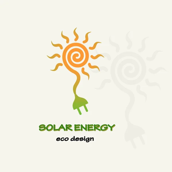 Energia solare. Spirale solare simbolica — Vettoriale Stock