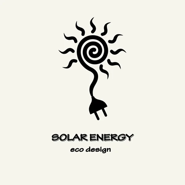 Solenergi. Symboliska solen spiral — Stock vektor