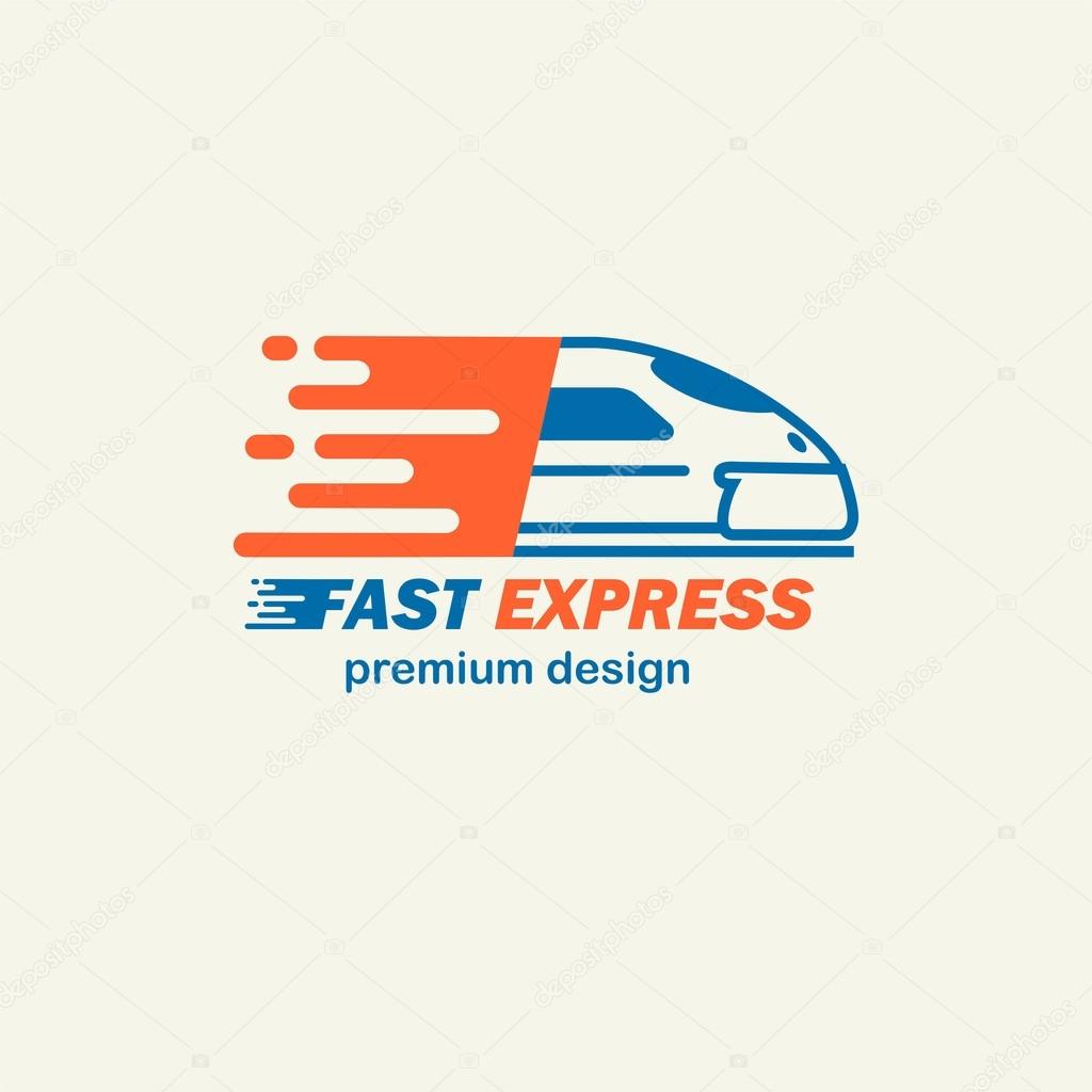 Fast Express. The template for logos, icons of modern trains. Editable EPS format design element, arts and crafts concept.