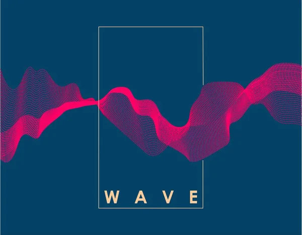 Abstract pink color wave on dark blue background with transition. Vector illustration for poster, cover, banner or placard — Stock Vector