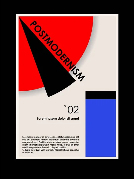 Мистецтво, плакат надихнули постмодернізм векторних абстрактних динамічних символів з жирними геометричними формами, корисними для веб-фону, дизайну плакатів, першої сторінки журналу, високотехнологічного друку, обкладинки творів мистецтва . — стоковий вектор