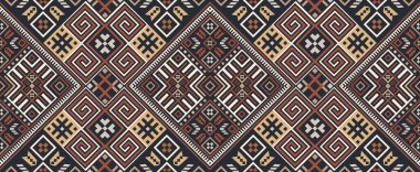 Bohem, etnik Hutsul tarzında kusursuz bir süs. Modern moda tonlarında. Kumaş, giysi ve iç dekorasyon için mükemmel..