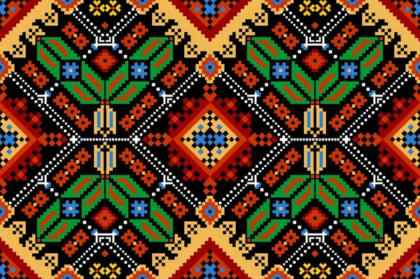 Bohemio, ornamento sin costuras de moda en estilo étnico Hutsul. En tonos modernos de moda. Perfecto para el diseño de telas, ropa, interiores. — Vector de stock