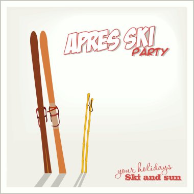 dağlar ve karda eski snowboard