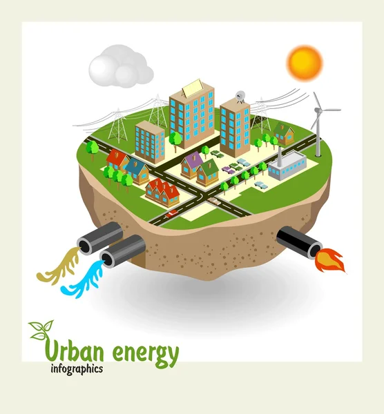 Städtische Energietechnik-Kommunikation — Stockvektor