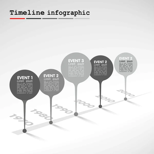 Plantilla de informe de cronología de Infografía Monocromática — Archivo Imágenes Vectoriales