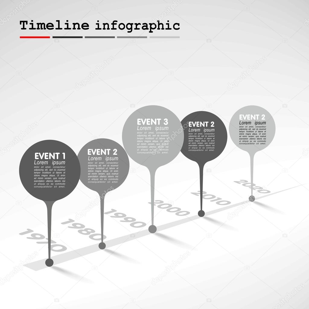 Monochrome Infographic timeline report template