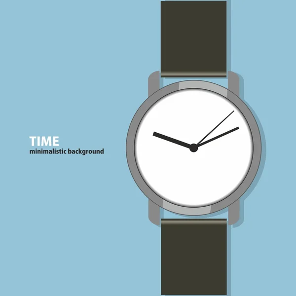 Sfondo minimalista con un orologio da polso . — Vettoriale Stock
