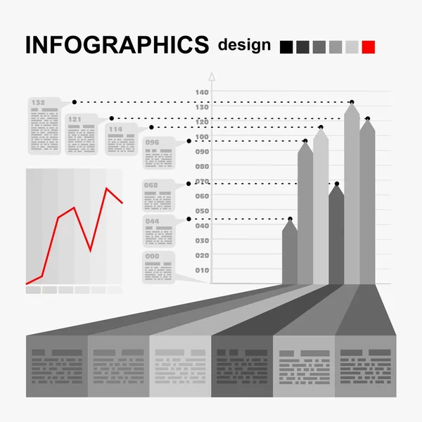 Diseño de infografías monocromáticas — Archivo Imágenes Vectoriales