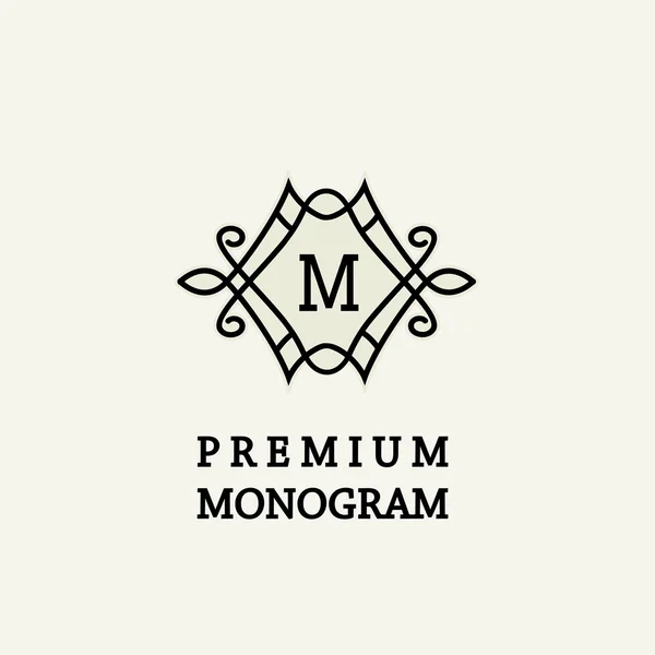 Design de monograma floral elegante — Vetor de Stock