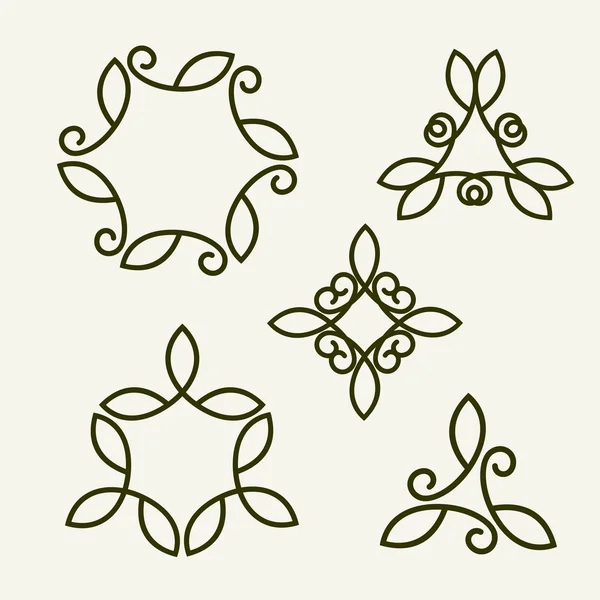 ラインアート ロゴのデザイン要素 — ストックベクタ