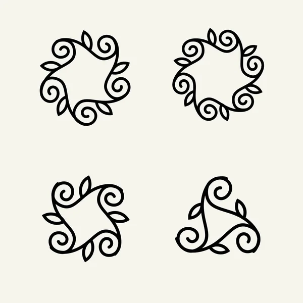 Lineart logo designelementen — Stockvector