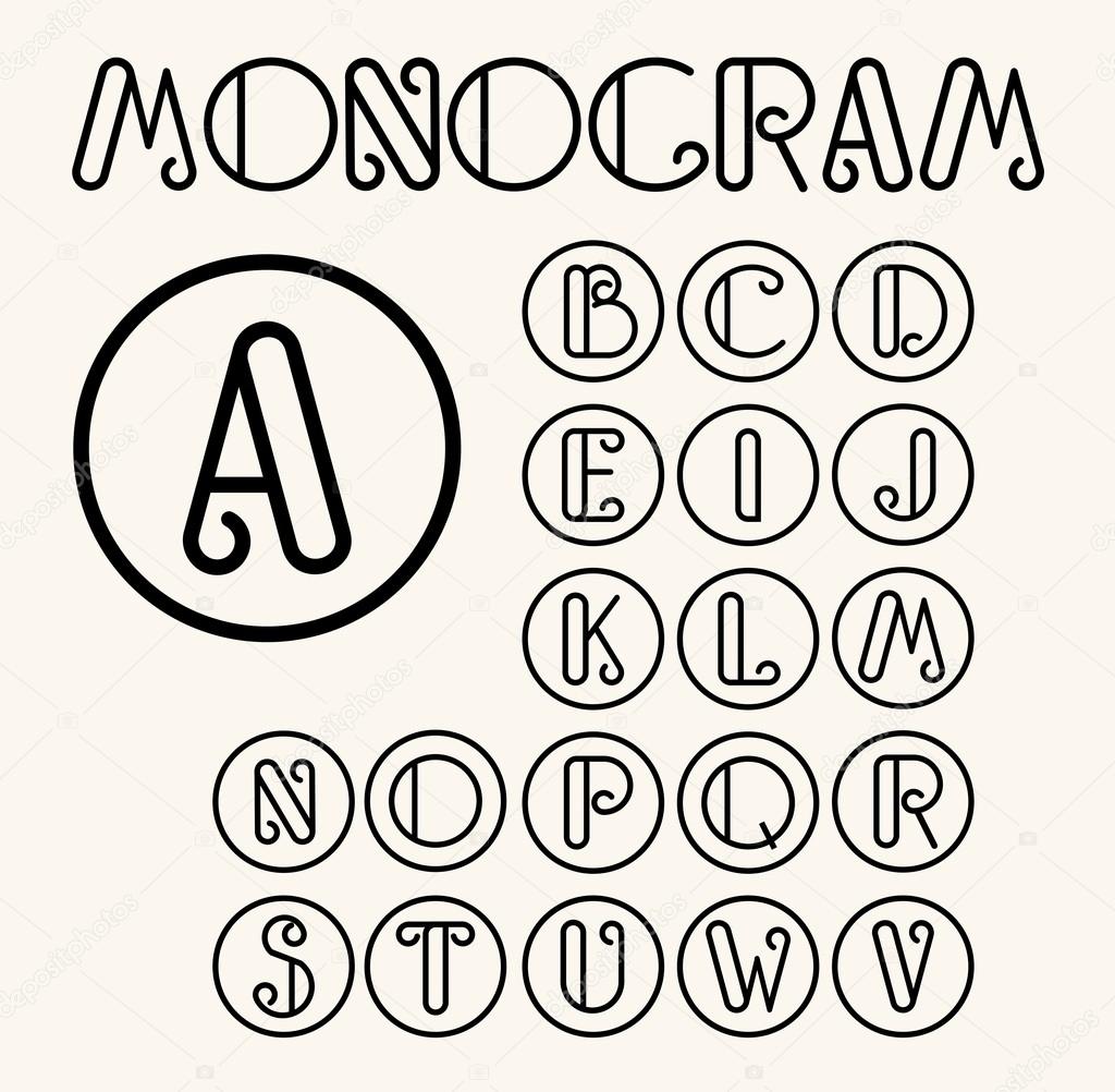 Vintage Art Nouveau font for your monogram