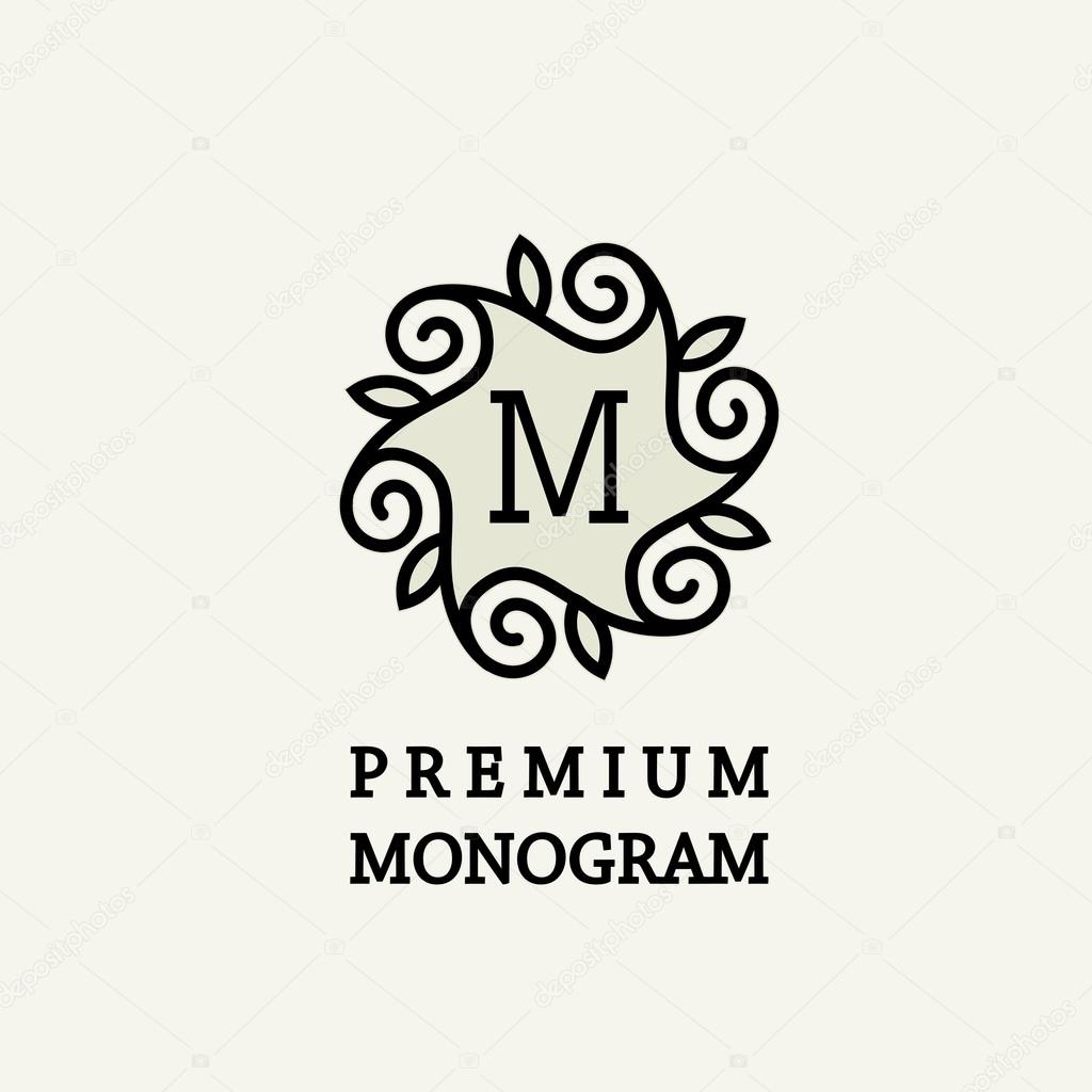 Stylish floral monogram design