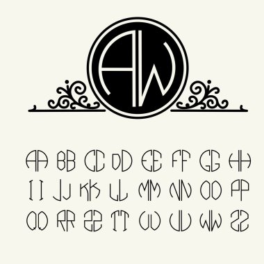 Monogram oluşturmak için şablon harflerin ayarlayın
