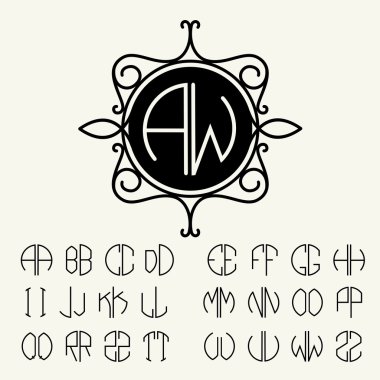 Monogram oluşturmak için şablon harflerin ayarlayın