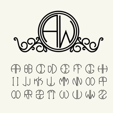 Monogram oluşturmak için şablon harflerin ayarlayın