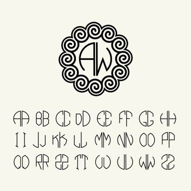 Monogram oluşturmak için şablon harflerin ayarlayın