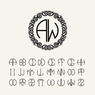 Monogram oluşturmak için şablon harflerin ayarlayın