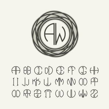 Monogram oluşturmak için mektup