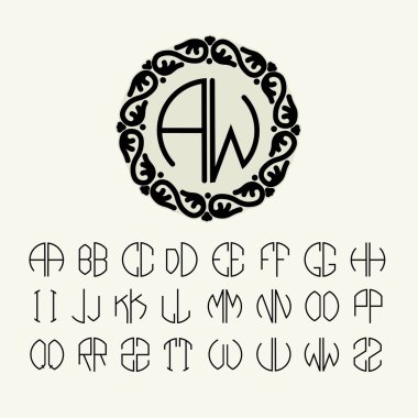 Monogram oluşturmak için şablon harflerin ayarlayın