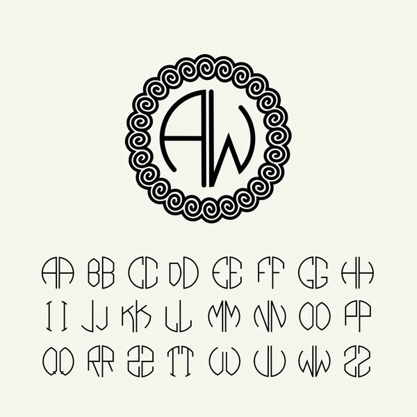 Set van sjabloon brieven maken monogrammen — Stockvector