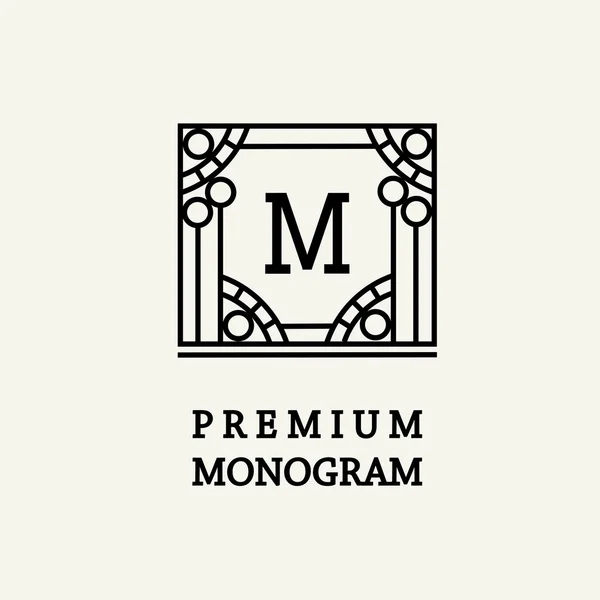 Elegante monograma gracioso — Vetor de Stock