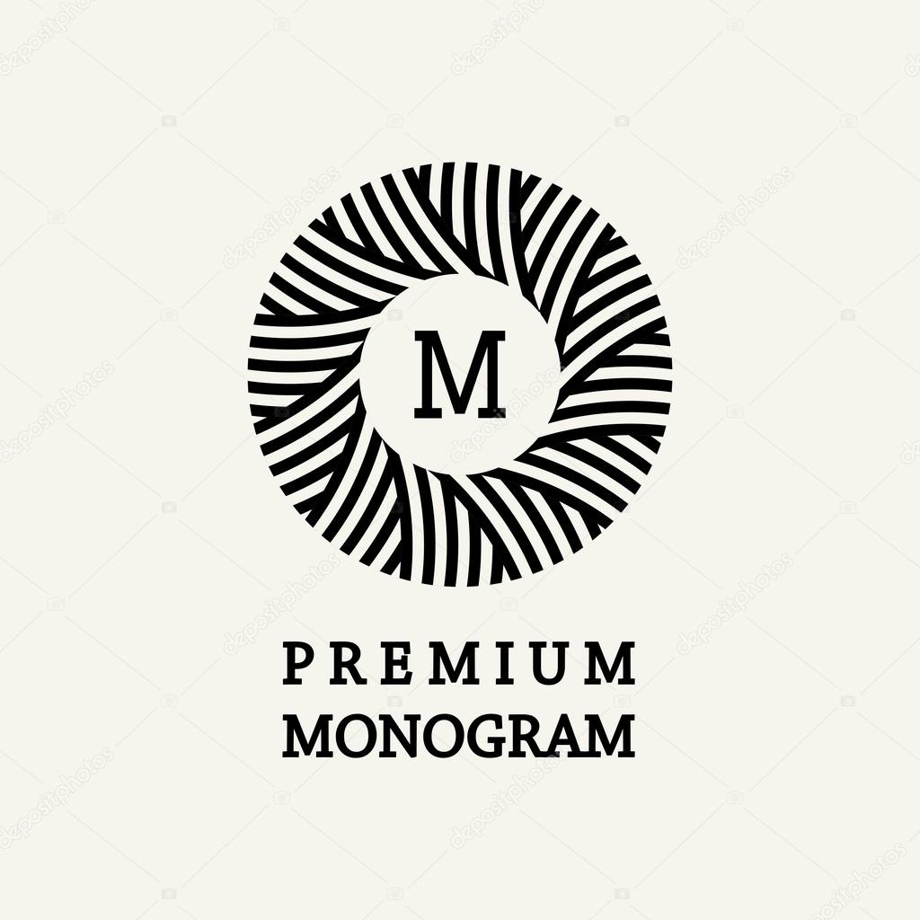 Stylish  graceful monogram, Elegant line art logo design in Art Nouveau style