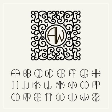 Monogram harfler kümesi
