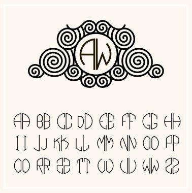 Monogram harfler kümesi