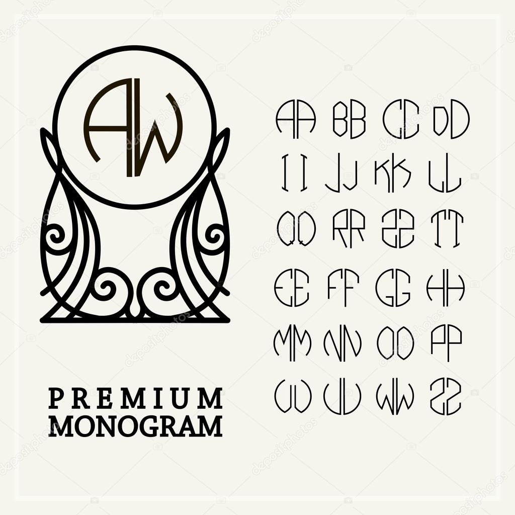 Set of monograms letters