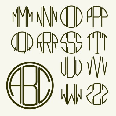 Harfler monogram, logo tasarımı için