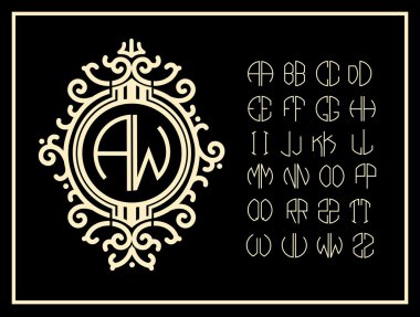 Monogram tasarımı için harf resimleri