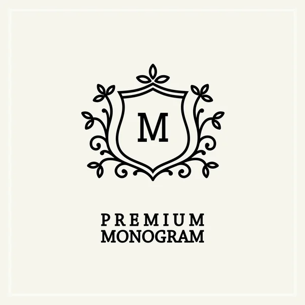 Floral monogram,  logo design — Stock Vector