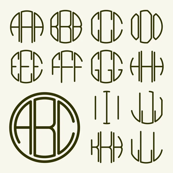 Buchstaben für Monogramm, Logo-Design — Stockvektor