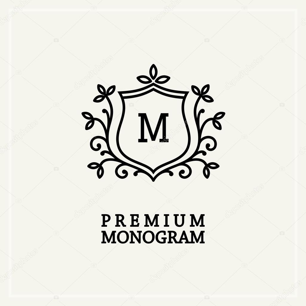 floral monogram,  logo design