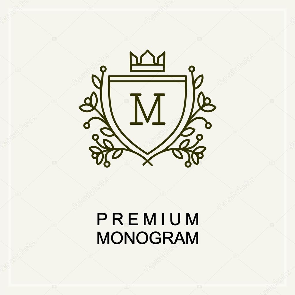 floral monogram,  logo design