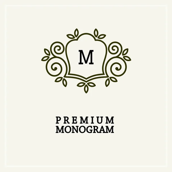 Floral monogram, logo ontwerp — Stockvector