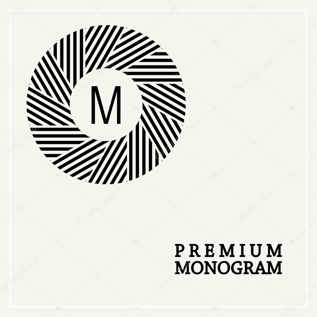 Stylish  graceful monogram, Elegant line art logo design in Art Nouveau style
