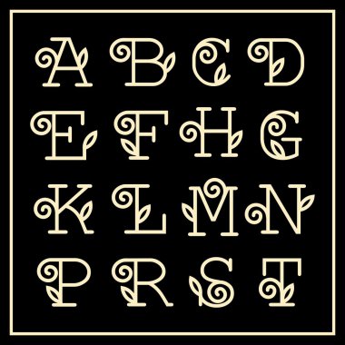 Vintage Art Nouveau çiçek yazı tipi