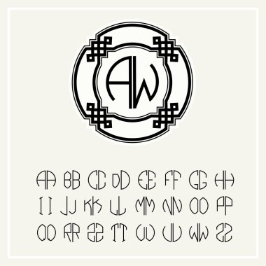 Monogram oluşturmak için şablon harfleri ayarla