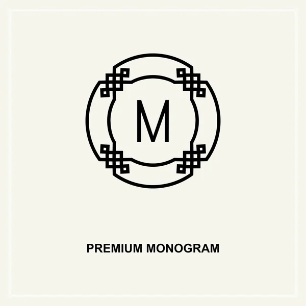 Élément de monogramme art déco premium — Image vectorielle