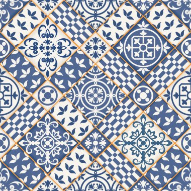 Gorgeous seamless patchwork pattern clipart
