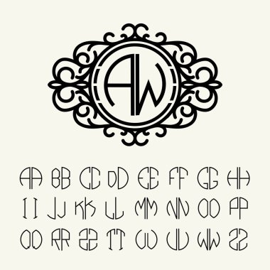 Monogram oluşturmak için şablon harfleri ayarla