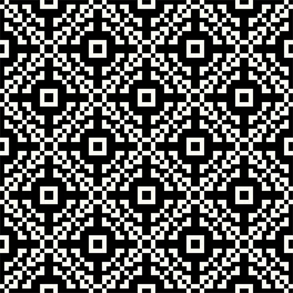 Motif sans couture pixel noir et blanc — Image vectorielle