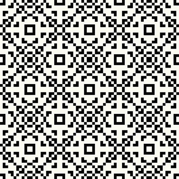 Zwart-wit pixel naadloos patroon — Stockvector