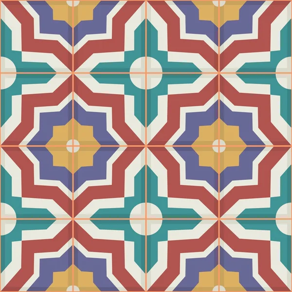 Hermoso patrón de azulejos marroquíes sin costura — Vector de stock