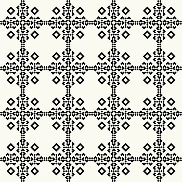 Pixel blanco y negro patrón sin costura — Archivo Imágenes Vectoriales