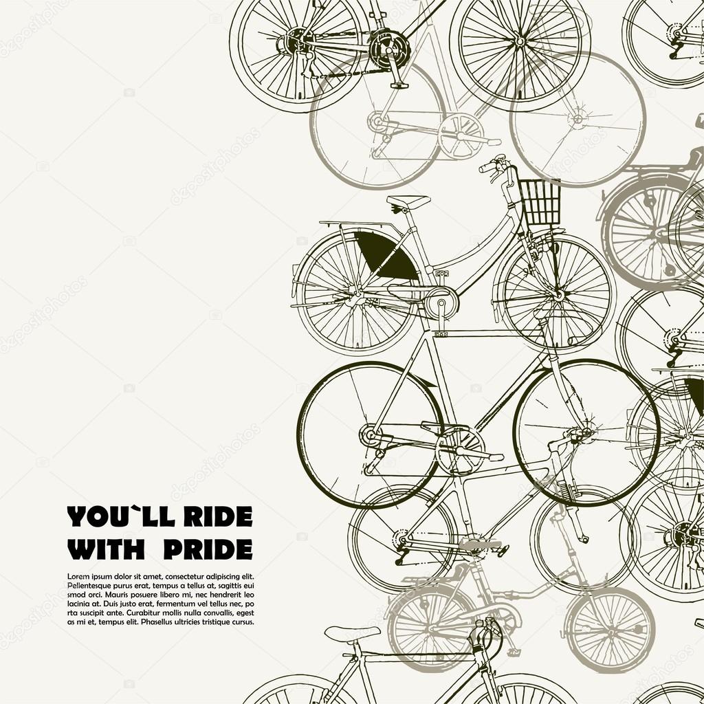 Creative poster with various bikes